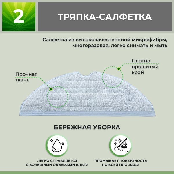 Набор аксессуаров Maxi для робота-пылесоса Roborock Q7 Max+, белые боковые щетки